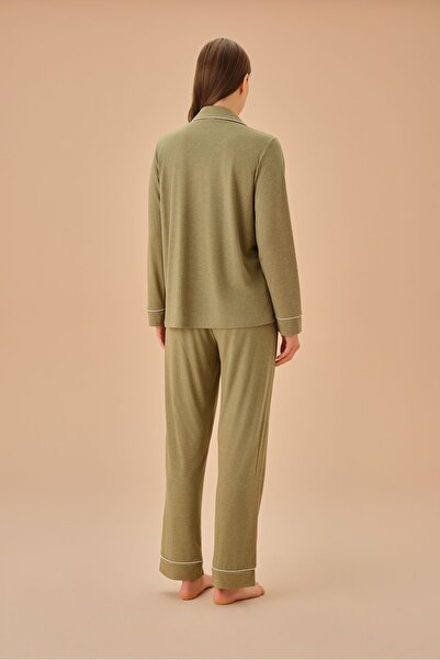 SUWEN Elizabeth Casual Shirt Collar Pajama Set