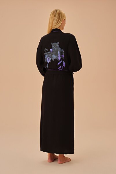 SUWEN Jaguar Long Dressing Gown - Relaxed Fit