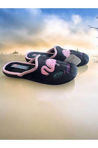 GEZER 098 Model Winter House Slippers - Curtlı Sole