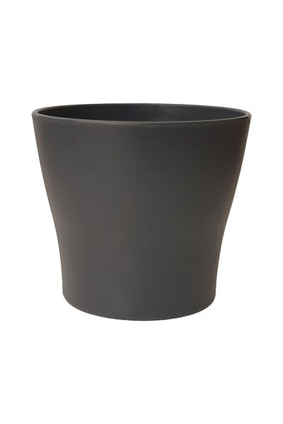 ToXA 21 Litre Gri Gardenya Saksı Büyük Boy Dekoratif Mat Tabaksız Plastik Saksı