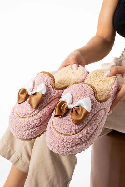 Moda Devrin Winter Powder Bow Tie Women's Slippers
