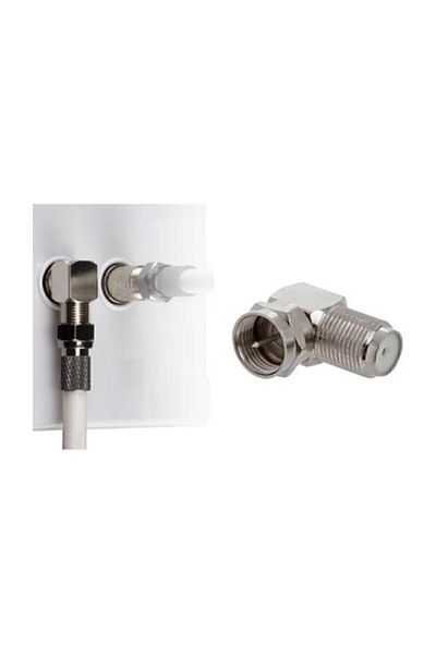 Baff Ready Satellite Antenna Cable with 1 Meter L Type 90 Degree F Connector