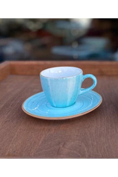 Bonna Porselen 12 Parça Aura Aqua Serisi Kahve Fincanı Takımı 80 Cc