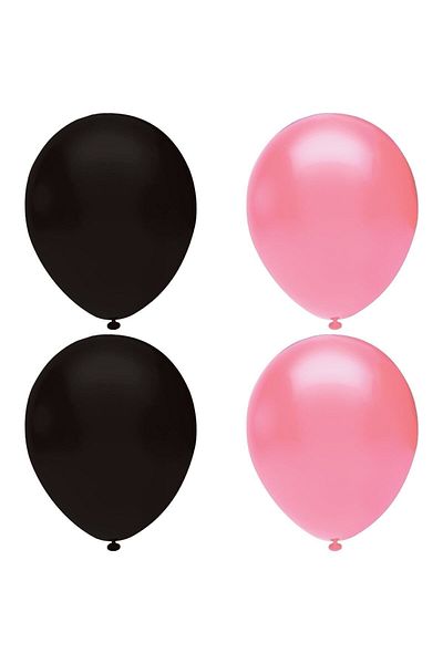 HKNYS 50 Black Pastel Balloon Chains with Gift - Helium Compatible