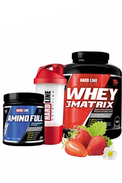 Hardline Strawberry Whey3 Matrix 2300 gr Amino Full Shaker