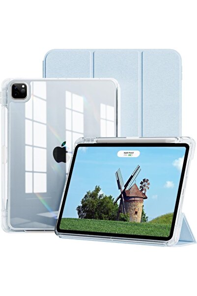 Fogy iPad Pro 13 inç M4/M5 2024/2025 Uyumlu Kılıf Pen Charge Şeffaf Kalem Böl...