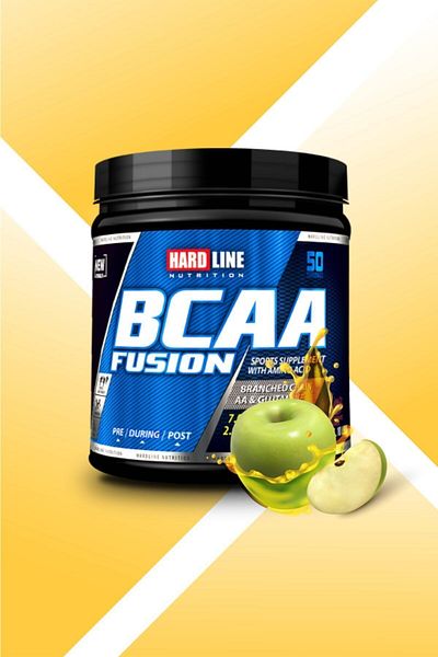 Hardline Green Apple Flavored Bcaa Fusion - 500 Gr