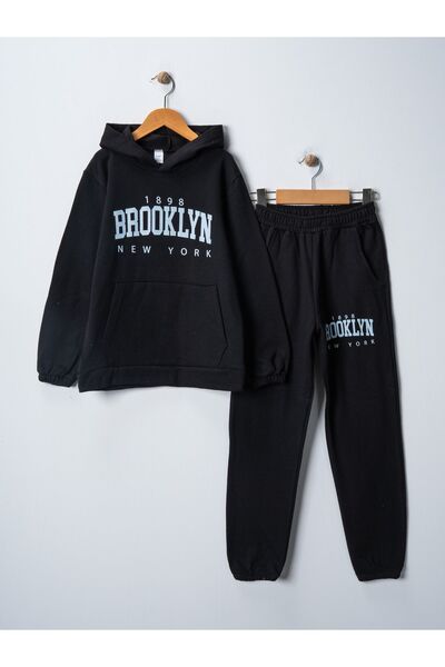 BUUFUU Unisex Παιδική φόρμα αθλητικής φόρμας - με κουκούλα, τσέπη καγκουρό, ρ...