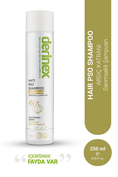 derinex Anti PSO Ardıç Katranlı & Sarımsaklı Şampuan - Plak Şeklindeki Pullanmalara Karşı Etkili