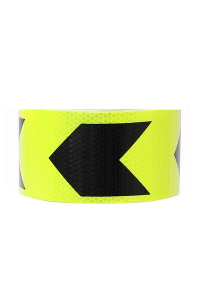 Badem10 7.5 Cm Phosphorescent Strip Tape for Vehicle with 1 Mt Reflector - Yellow Black Warning Tape