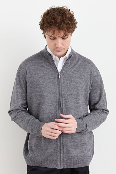 Desen Triko Чоловічий напіврибальський вовняний піджак, димчасто-сірий