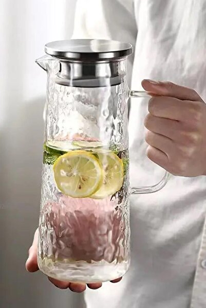 ALBETTO Borosilikat Cam Kare Sürahi 1300ml Cam Sürahi 2583