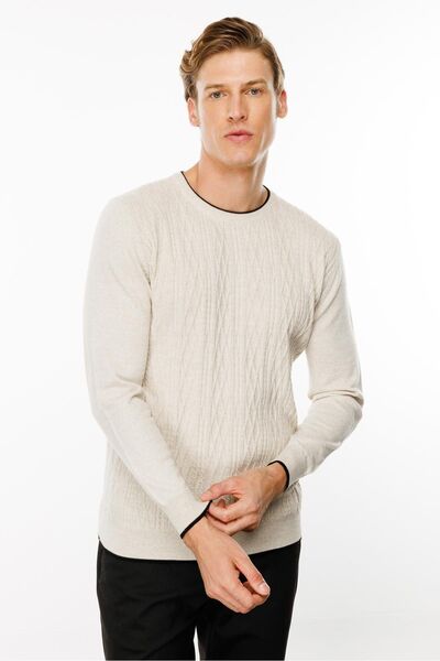 Desen Triko Чоловічий V.Bej Казак - Нульовий комір і передня частина з візерунком «баклава»