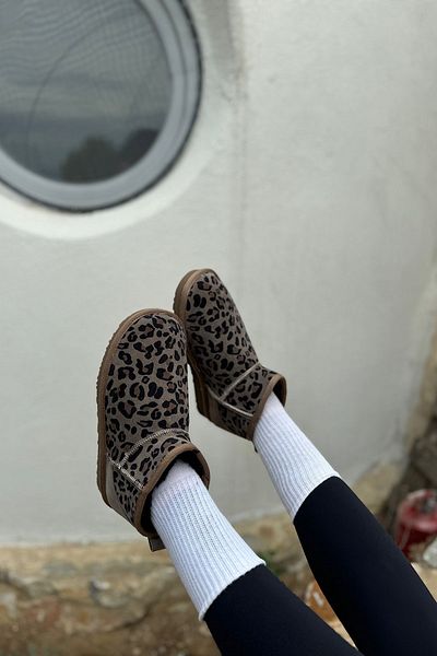 SHOEBELLAS Γυναικείες μπότες Prague Grey από γνήσιο δέρμα και γούνα
