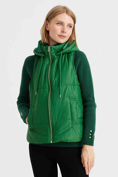 Desen Triko Women's Hooded Short Quilted Vest Benetton