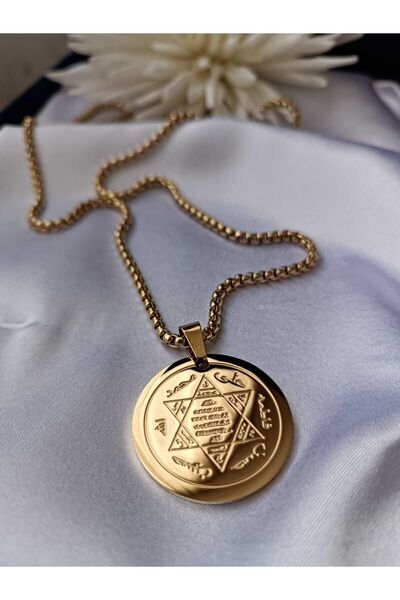 AG ACCESSORİES HZ. SÜLEYMAN MÜHRÜ ALTIN KAPLAMA ÇELİK DOCK ZİNCİRLİ (UNİSEX)
