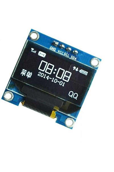 Robocombo 0.96 Inch 128x64 I2c Oled Ekran - Ssd1306 - Beyaz