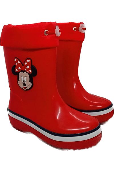 AkınalBella Girl's Red Waterproof Fur Lined Boots