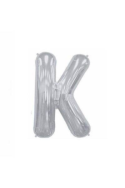 Partioutlet Letter K Foil Silver Balloon Small 35 Cm