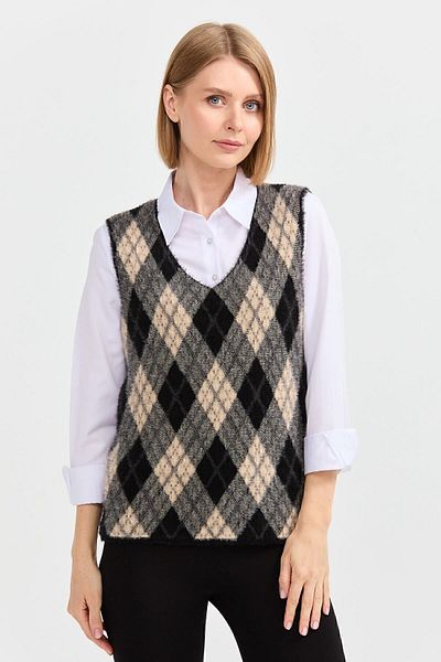 Desen Triko Pulover cu model Argyle de damă 1