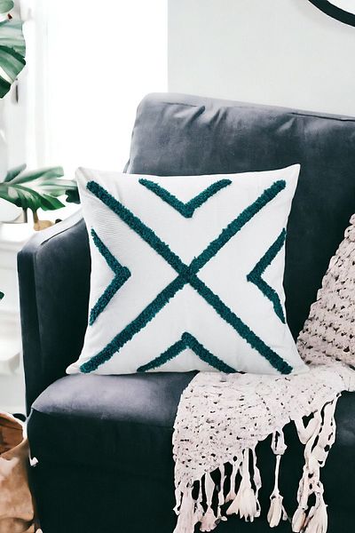 ÖZENEV Punch Design Bohemian Patterned Decorative Throw Pillow Cover 45x45 Cm Ethnic Authentic Poncho