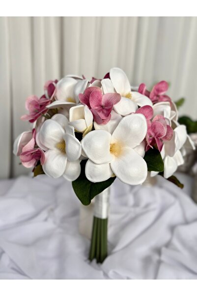 Paparti Islak Manolya Ve Islak Ortanca Gelin Buketi Damat Yaka Çiçeği