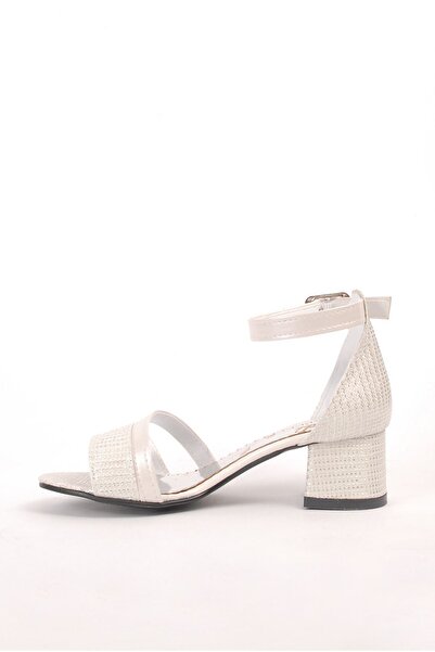 Rıdvan Çelik Girl - Pearl Ankle Buckle Heeled Evening Dress Shoes