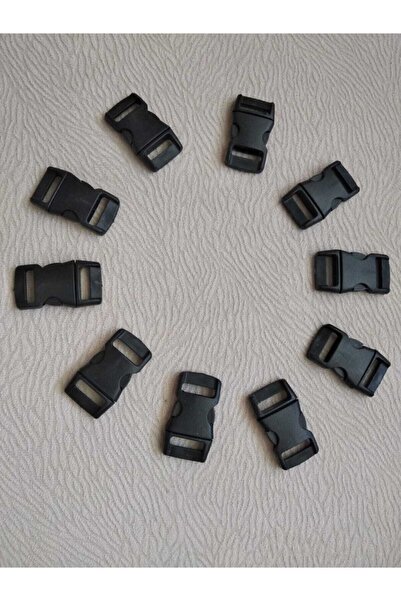 PARACORD DÜNYASI 10 bucăți de cleme pentru brățară Paracord neagră de 10 mm