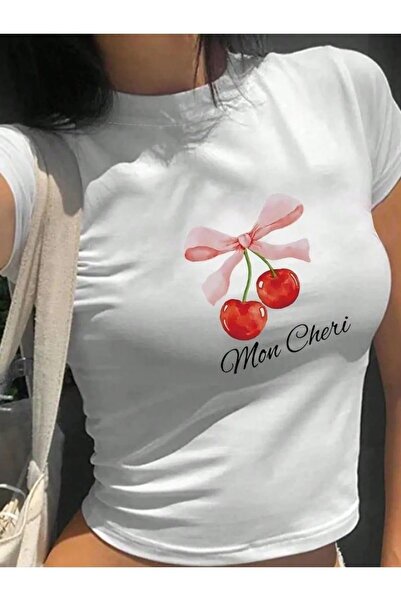Le Savu Μπλούζα Sevunera Cherry Kurdele με τύπωμα Crop