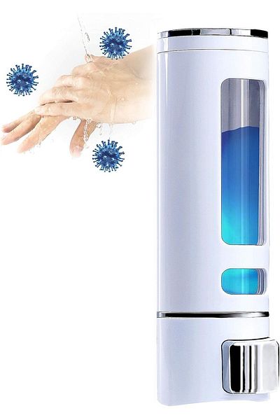 isgstore Main Shop 400ml Απολυμαντικό Χεριών Δοχείο Σαπουνιού Χειροκίνητο Σαμπουάν Υγρό Θήκη Μπάνιο, Κουζίνα, 1 Τεμάχιο Λευκό