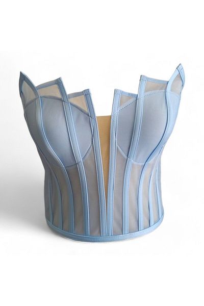 FİYPER Rochie de mireasa Dimensiune gata - Bustieră cu corset cu sârmă transparentă