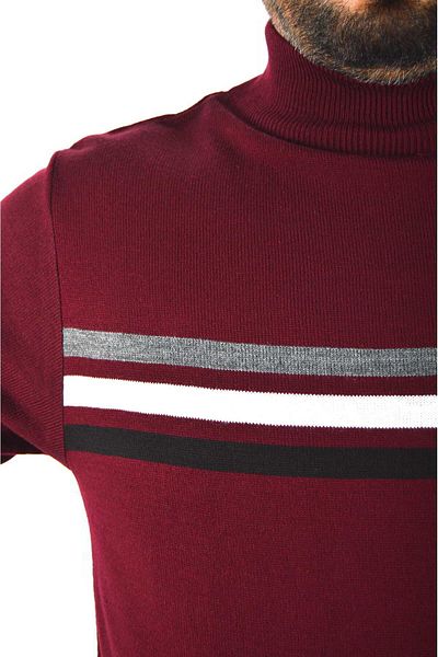 SAYZEN Turtleneck Striped Knitwear Sweater