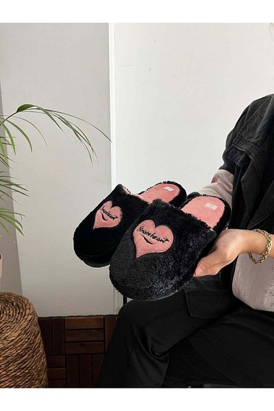 Behtah Kundura Αφράτες παντόφλες με φιγούρες καρδιάς - Γυναικείες παντόφλες σπιτιών, γούνινες παντόφλες και πακέτο προίκας