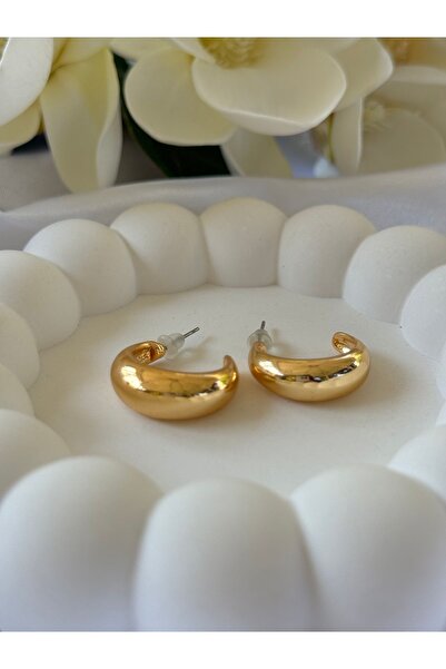 stainless steell Büyük Ay Şeklinde Çelik Halka Küpe