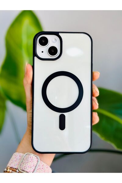 Go Aksesuar Iphone 13 - 14 VE 15  Uyumlu MAGSAFE Özellikli Renkli Şeffaf Kılıf