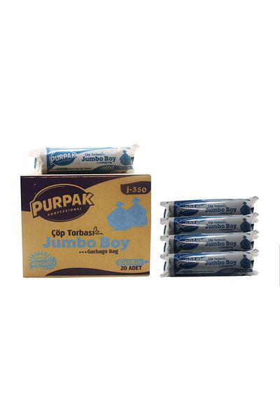 PURPAK J350 Black Jumbo Garbage Bag (20 Rolls)