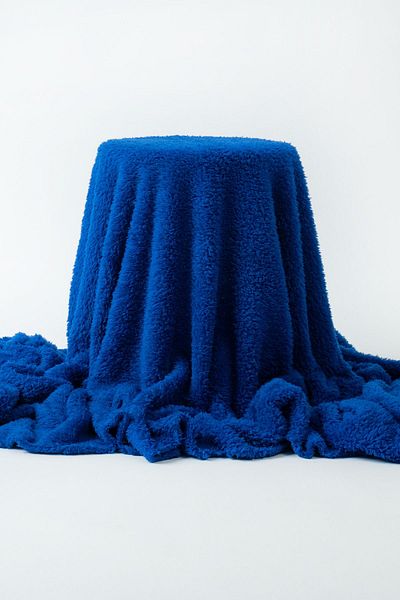 Gleamy Saks Blue Πλεκτό Ύφασμα Διπλής Όψης Πλένεται - 100*180 cm