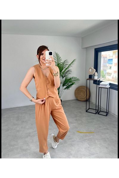 NESLİHAN KOCA Lycra Harem Vest Suit Set