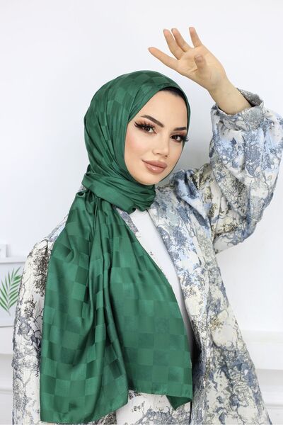 Trablus Γυναικείο μεταξένιο σάλι ζακάρ με σχέδιο δαμάσκηνο