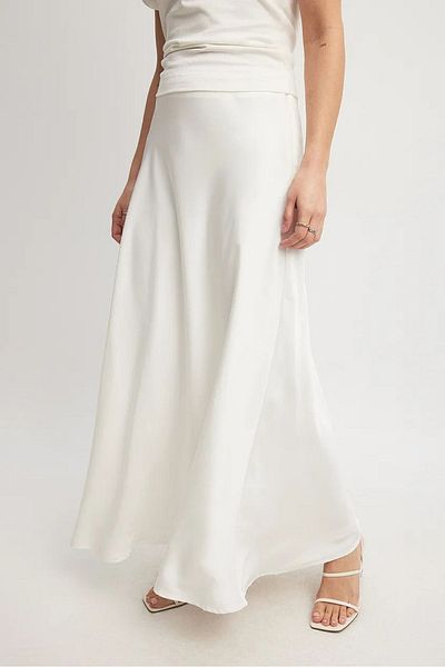 afeta Maxi Length Satin Skirt