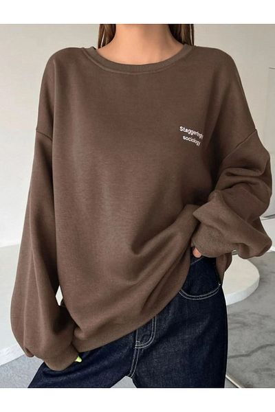FAVORİST Φούτερ με στάμπα Crew Neck Stagger