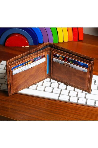 Deribond Men's Wallet - Crazy Leather, Classic Style