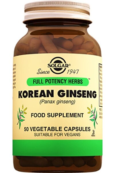 Solgar Korean Ginseng 50 Kapsül (KOREYAN GİNSEG) :02-2028