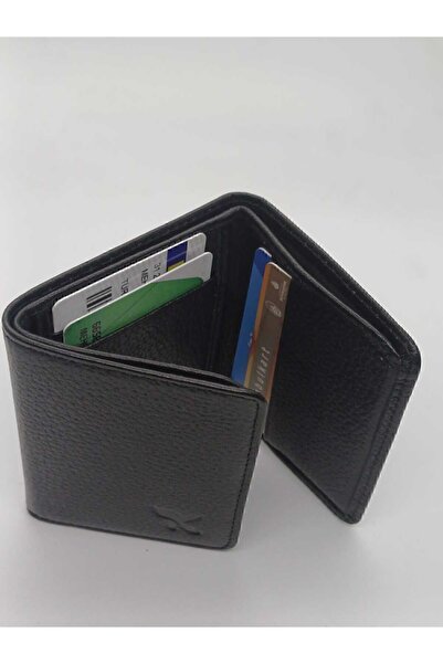 Deribond Siyah Cüzdan %100 Hakiki Deri Mıknatıs Kapaklı