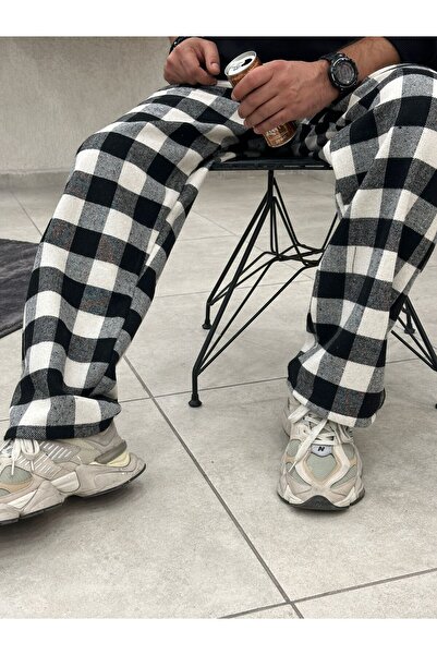 RE7EDİ بيجامة منقوشة باللونين الأبيض والأسود للجنسين - Re7edi