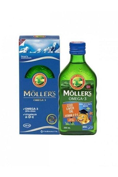 Möller's Omega-3 Fish Oil Tutti Frutti Syrup - 250 ml 7070866013288