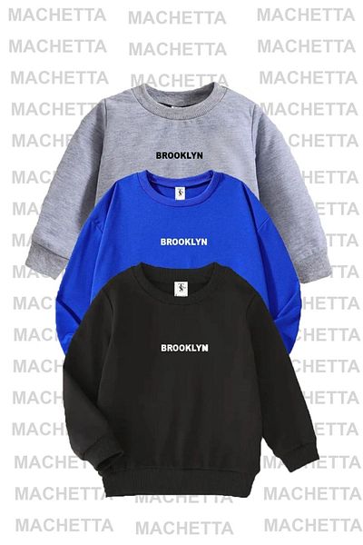 Machetta Комплект суитшърт с качулка от 3 части Brooklyn Printed - Детски голям размер