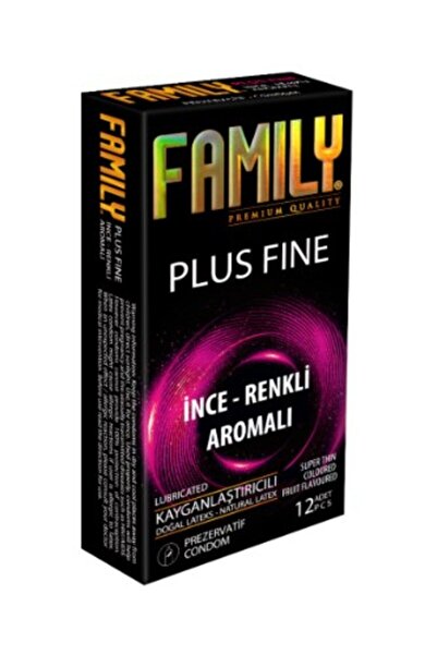 FAMİLY Family Plus Fine İnce Renkli Aromalı Prezervatif 12'li