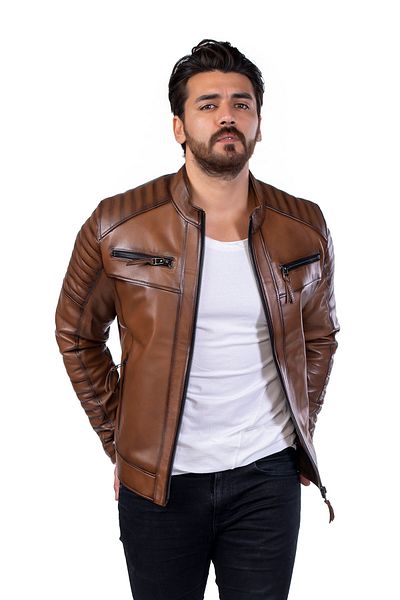 BATU DERİ Genuine Leather Men's Tan Leather Coat