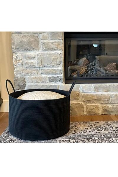 JÜTEX HOME Coș de rufe de jucărie organizator din răchită din iută